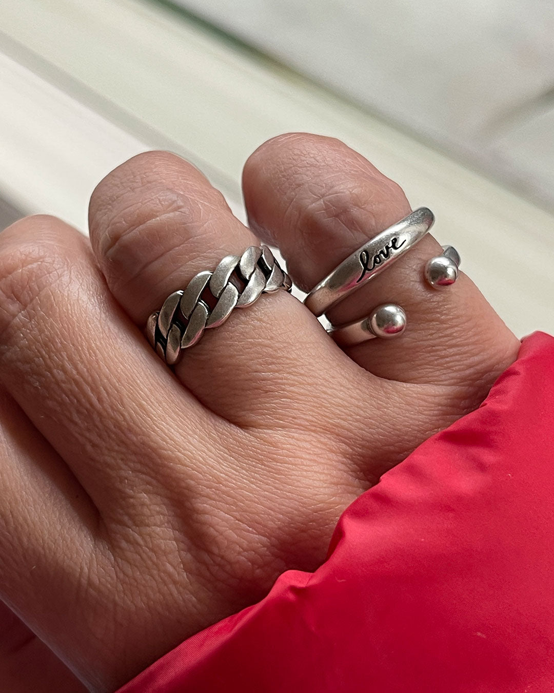 LOVE STACK ENGRAVED RING