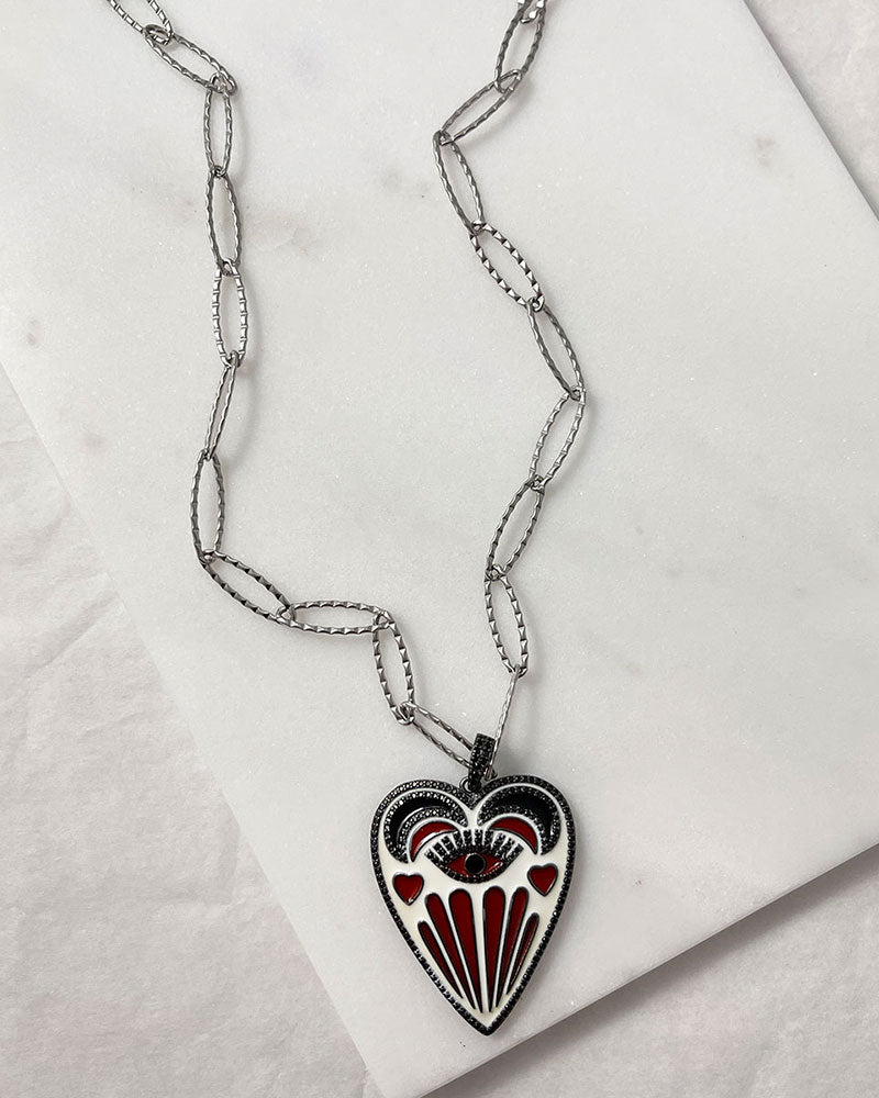EVIL EYE HEART NECKLACE