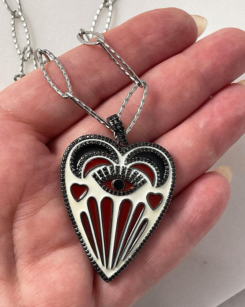 EVIL EYE HEART NECKLACE