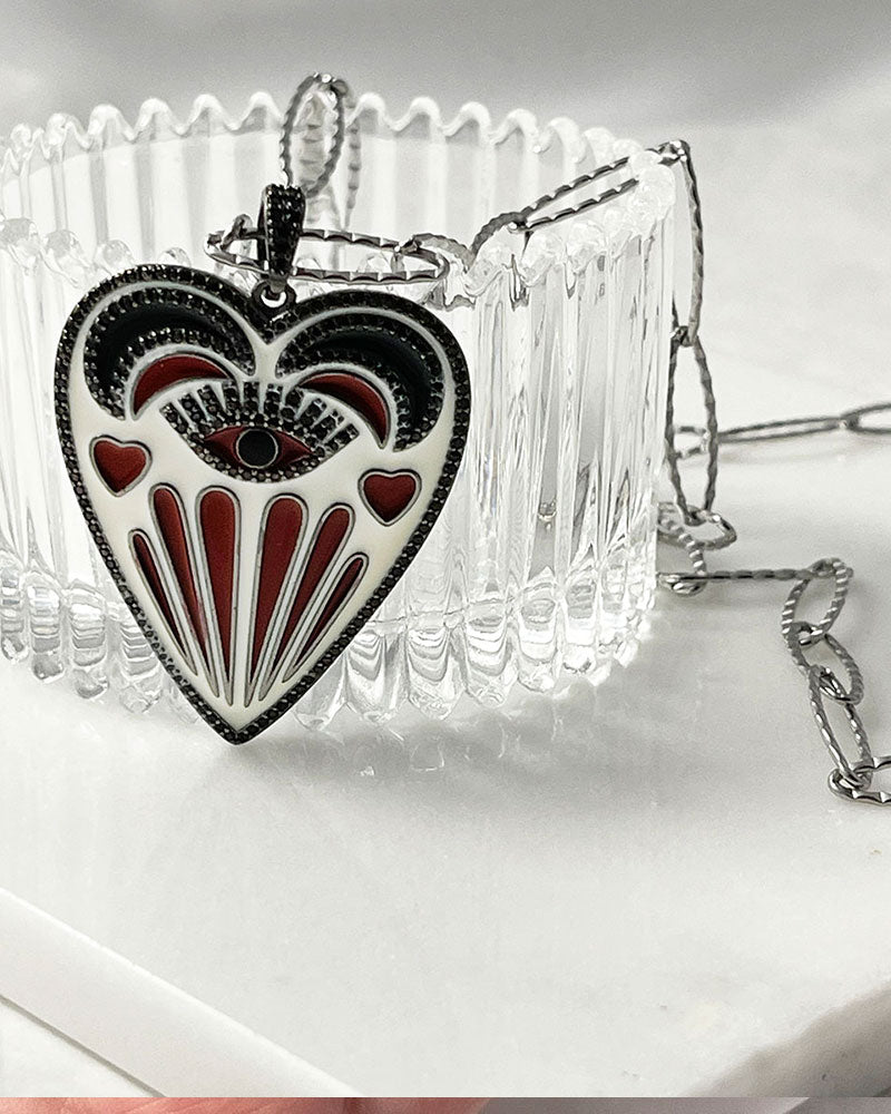 EVIL EYE HEART NECKLACE