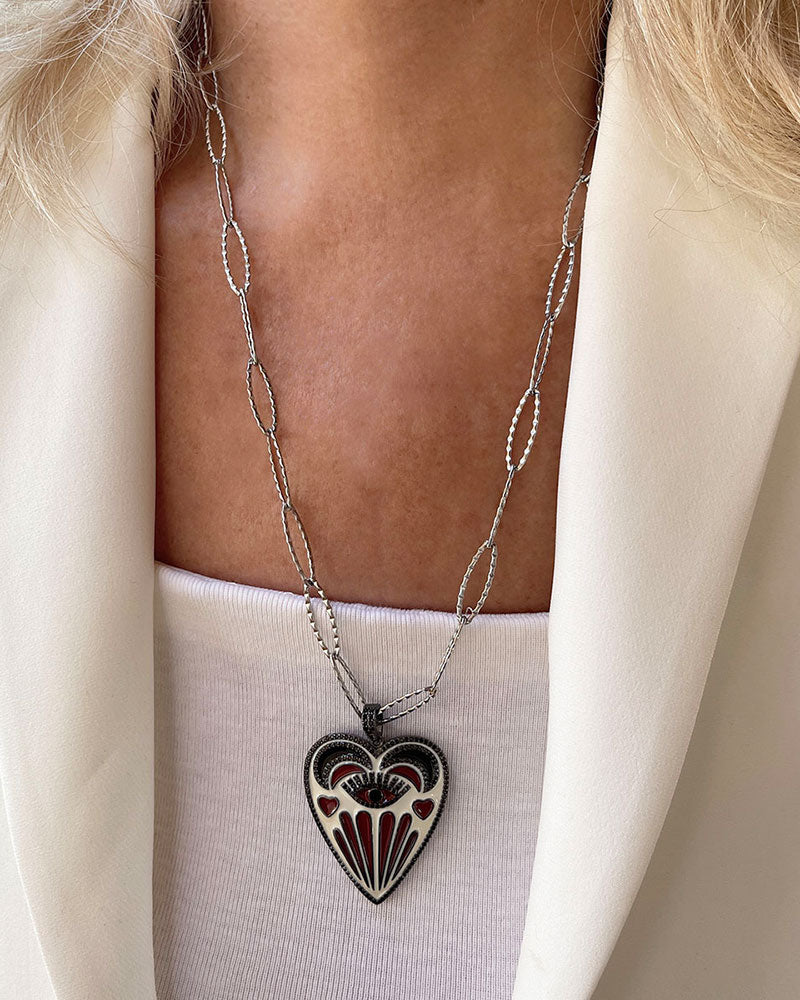 EVIL EYE HEART NECKLACE