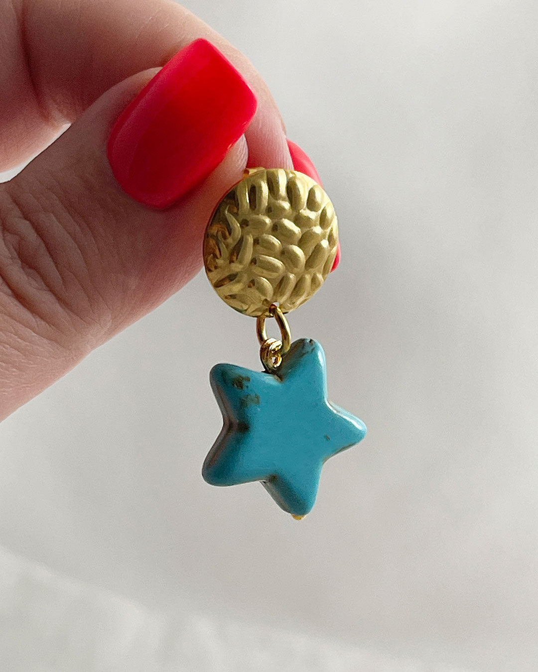TURQUOISE STAR DANGLE EARRINGS