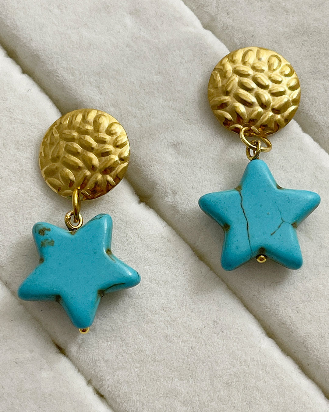 TURQUOISE STAR DANGLE EARRINGS