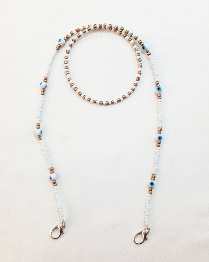 FACE MASK EVIL EYE BEADED CHAIN