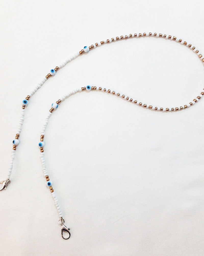 FACE MASK EVIL EYE BEADED CHAIN