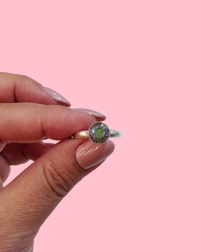 CRYSTAL SILVER RING