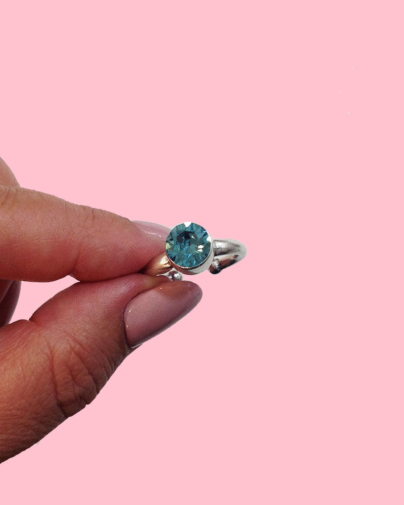 CRYSTAL SILVER RING