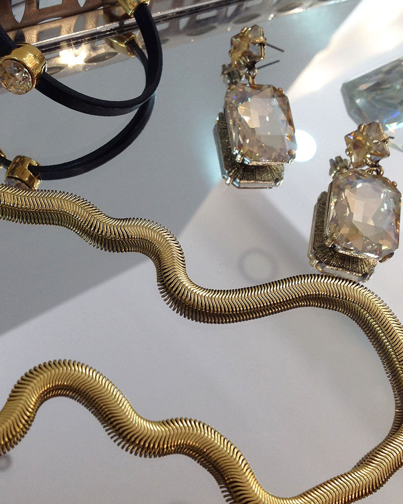 Herringbone Chain Necklace in gold