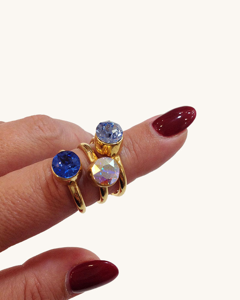 CRYSTAL GOLD RINGS
