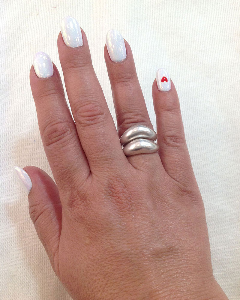 Stackable wave rings in silver