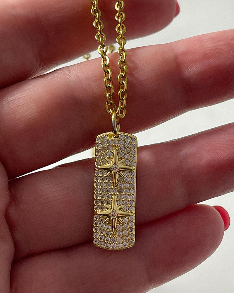 STARBURST TAG NECKLACE