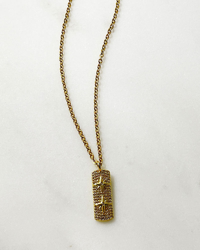 STARBURST TAG NECKLACE