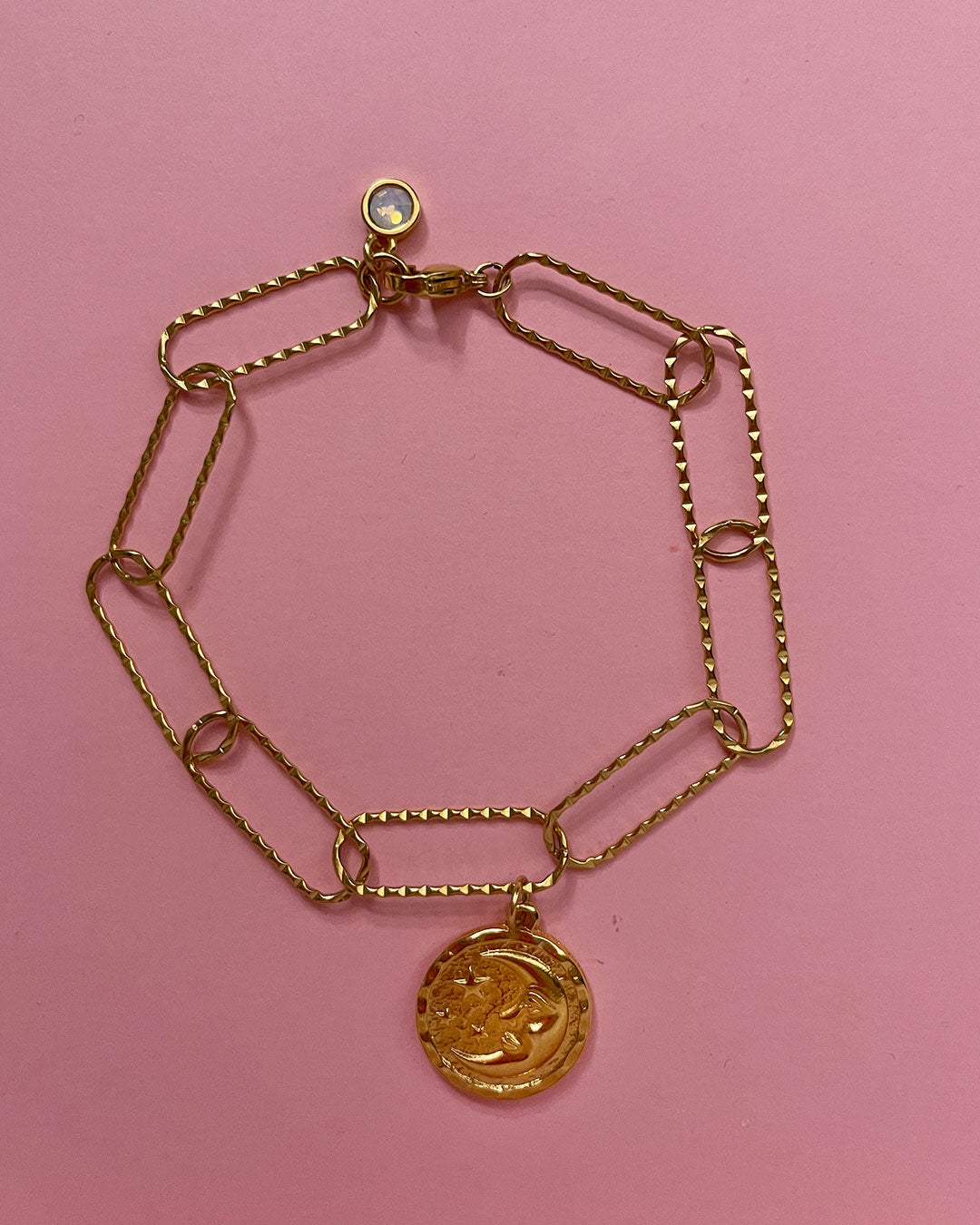 SUN AND MOON DOUBLE FACED BRACELET IN GOLD