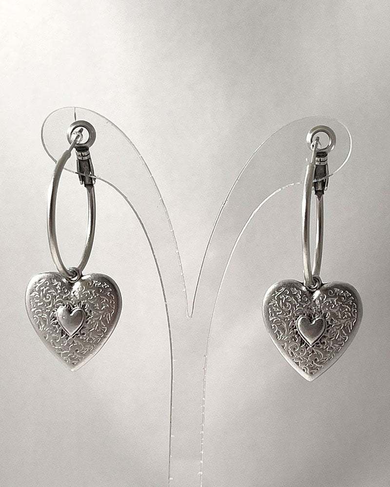 HEART HOOP EARRINGS