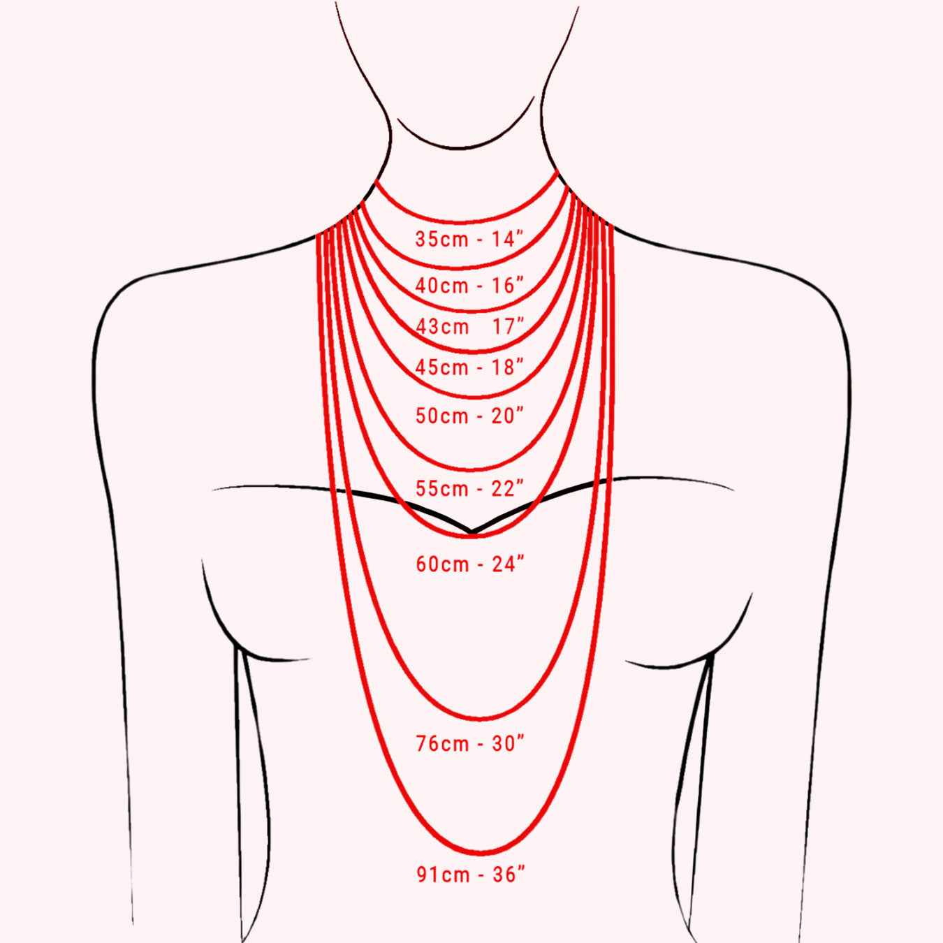 Necklace size guide