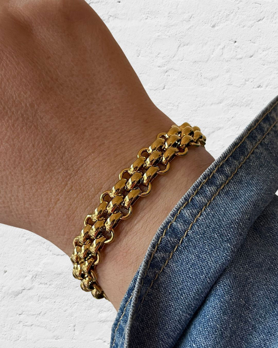 PALMER WOVEN WIDE CHAIN BRACELET