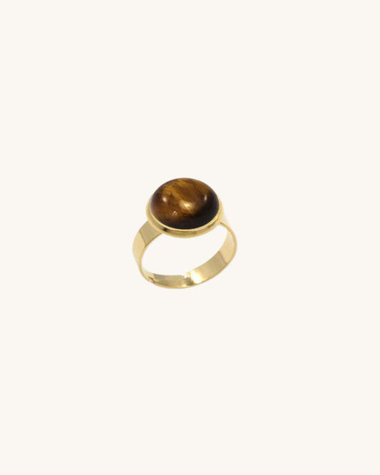 TIGER EYE VINTAGE RING IN GOLD