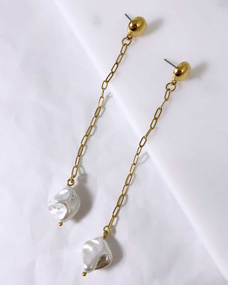 LONG PEARL SHELL EARRINGS