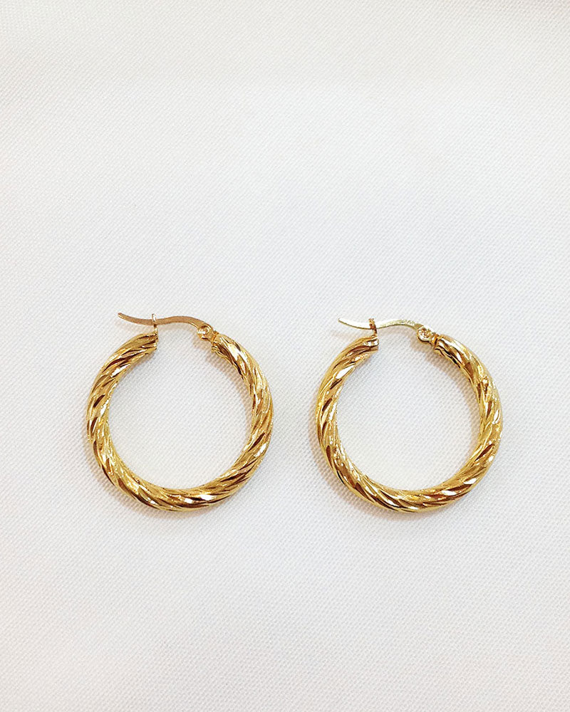 Carlton London Gold Plated CZ Studded Contemporary Hoop Earrings For W –  Carlton London Online