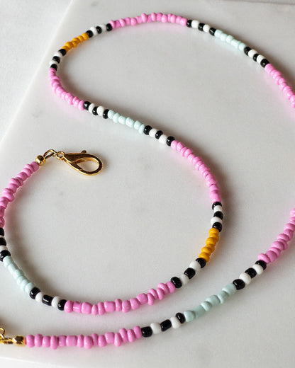 PINK BEADED MASK CHAIN