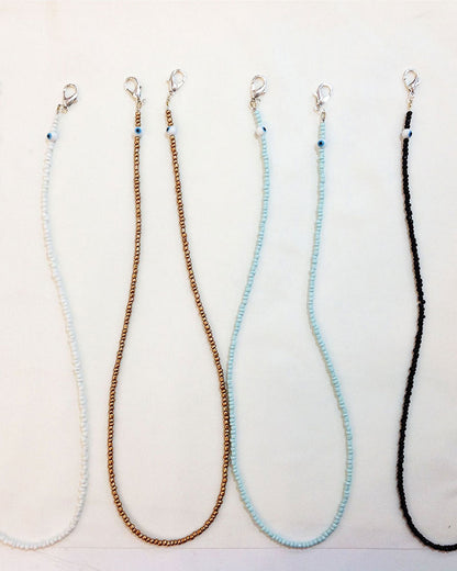 FACE MASK BEADED CHAIN NECKLACE
