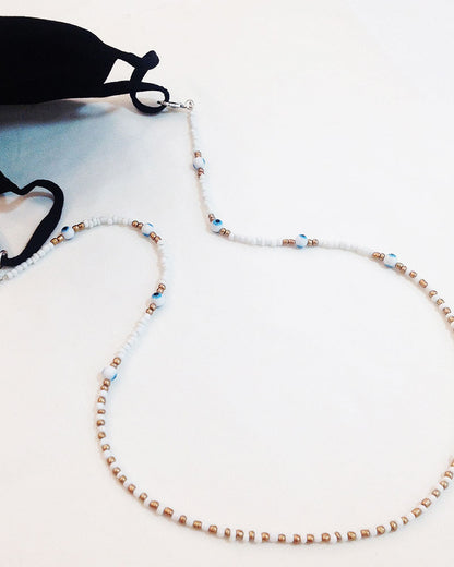 FACE MASK EVIL EYE BEADED CHAIN