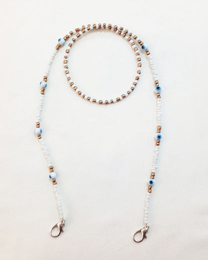 FACE MASK EVIL EYE BEADED CHAIN