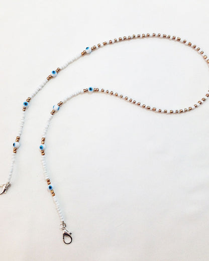 FACE MASK EVIL EYE BEADED CHAIN
