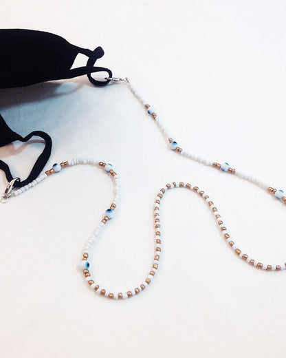 FACE MASK EVIL EYE BEADED CHAIN
