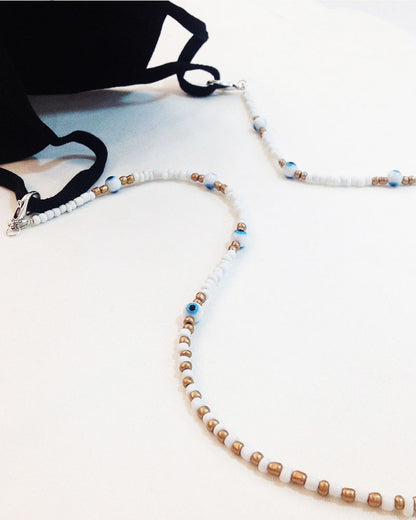 FACE MASK EVIL EYE BEADED CHAIN