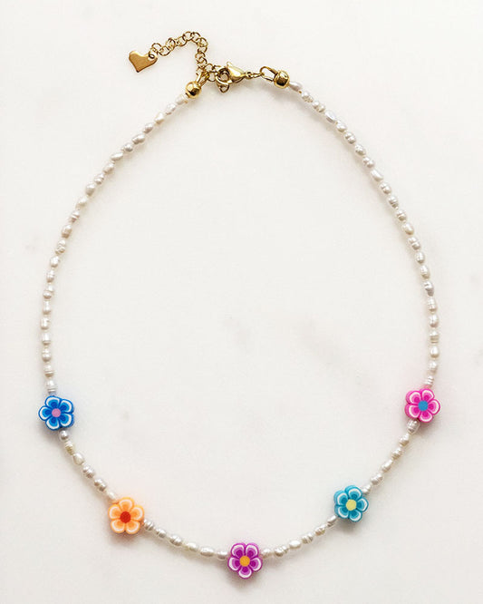 FLOWER PEARL NECKLACE