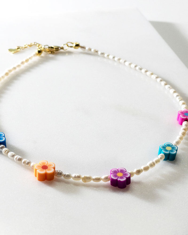 FLOWER PEARL NECKLACE