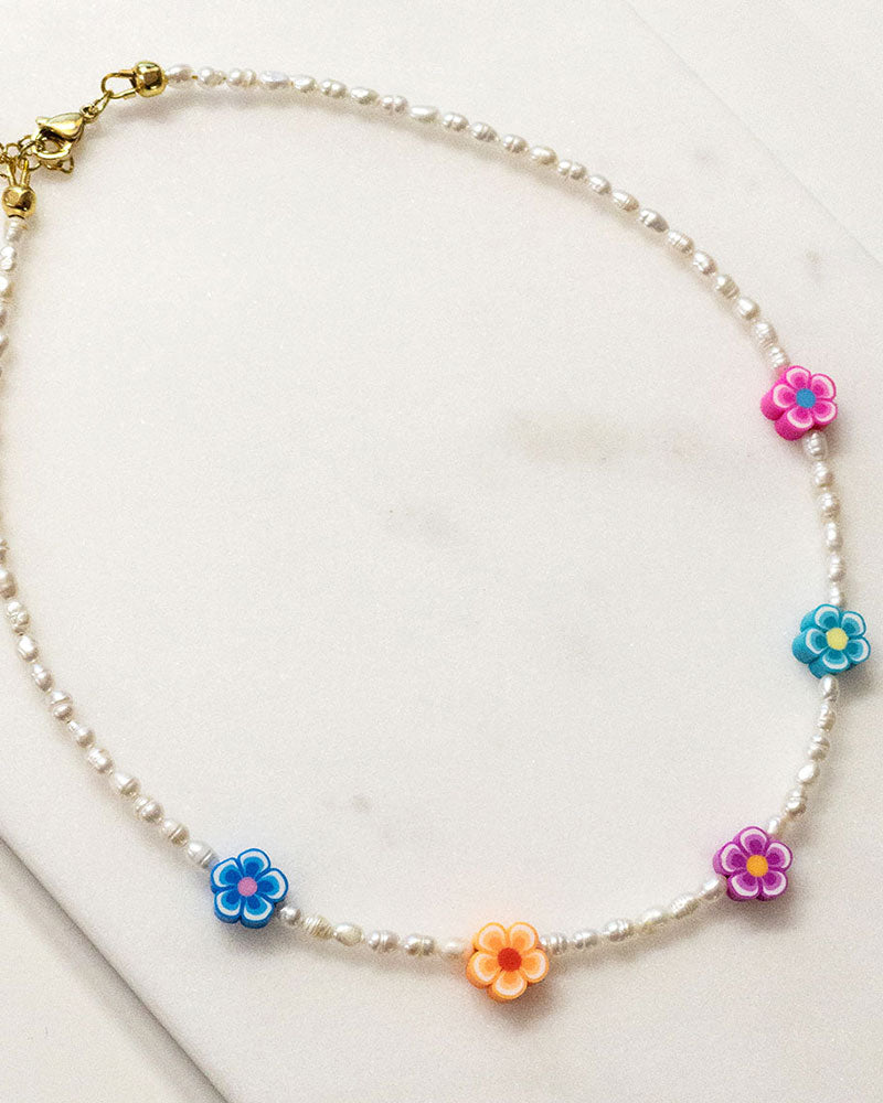 FLOWER PEARL NECKLACE