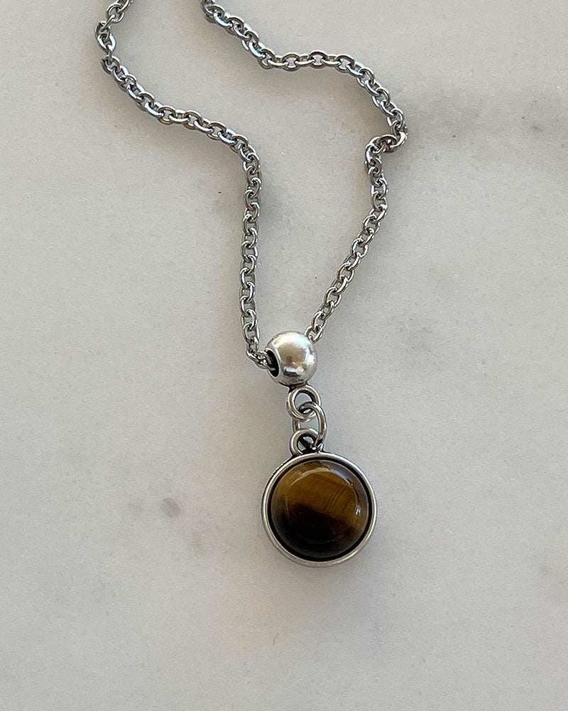 GEMSTONE NECKLACE IN SILVER