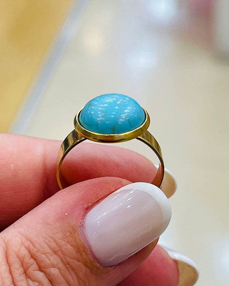 TURQUOISE VINTAGE RING IN GOLD