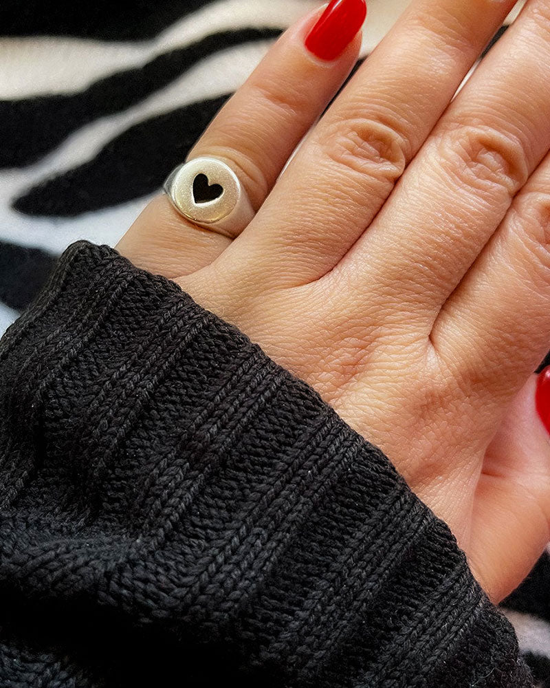 HEART RING IN SILVER