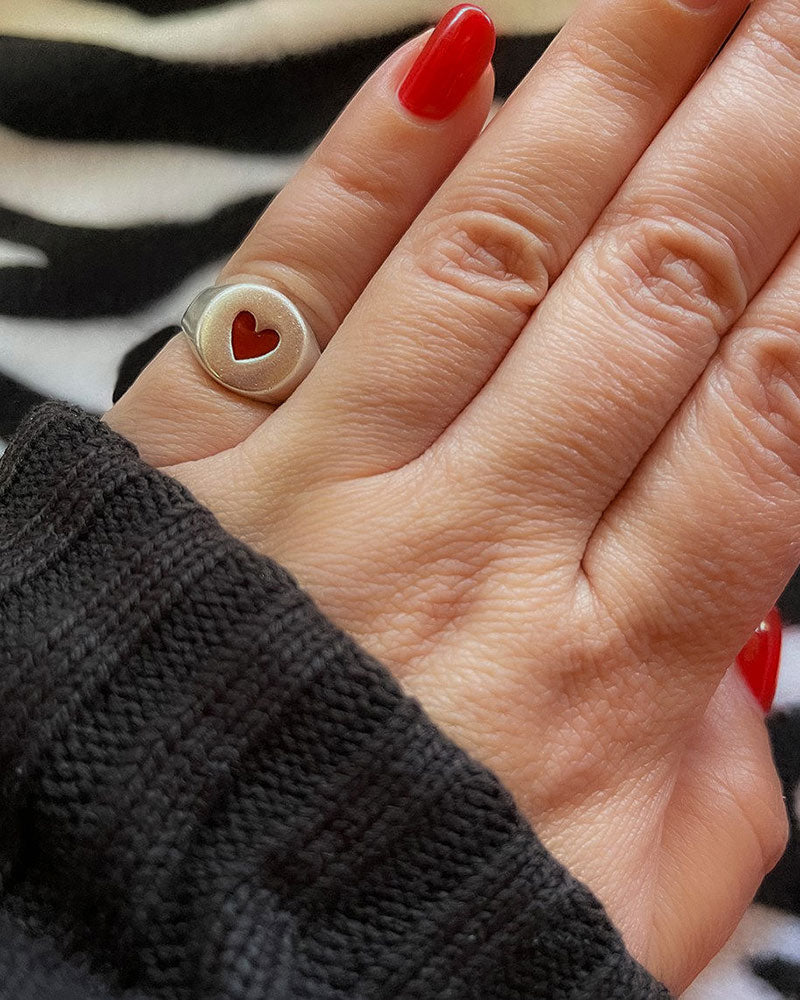 HEART RING IN SILVER