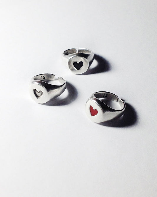 HEART RING IN SILVER