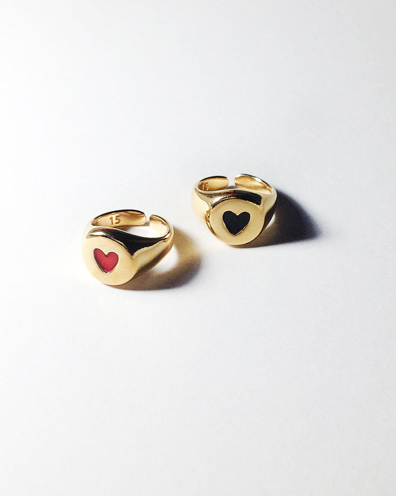 RED HEART RING IN GOLD