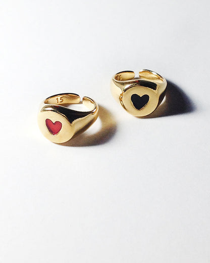 RED HEART RING IN GOLD