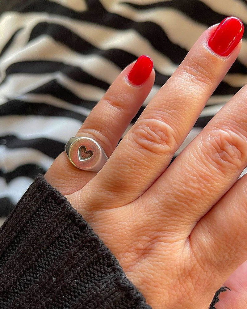 HEART RING IN SILVER