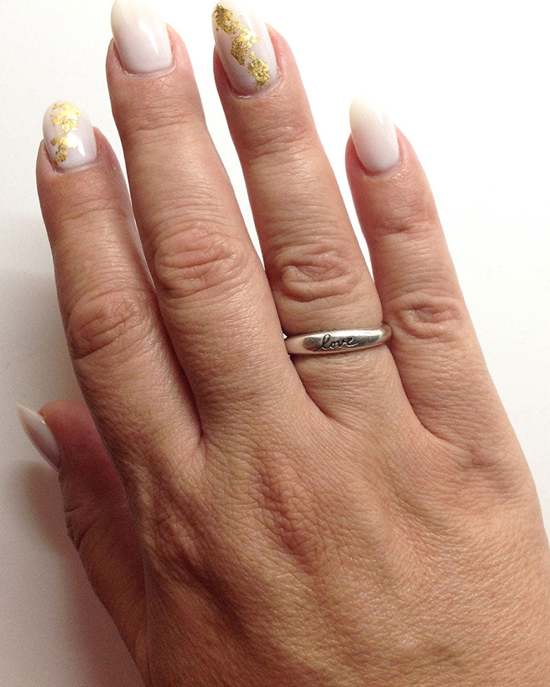LOVE STACK ENGRAVED RING