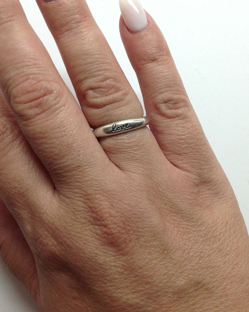 LOVE STACK ENGRAVED RING