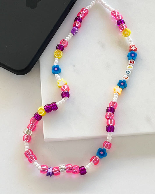 LOVE BEADED PHONE CHARM