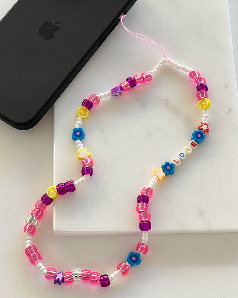 LOVE BEADED PHONE CHARM