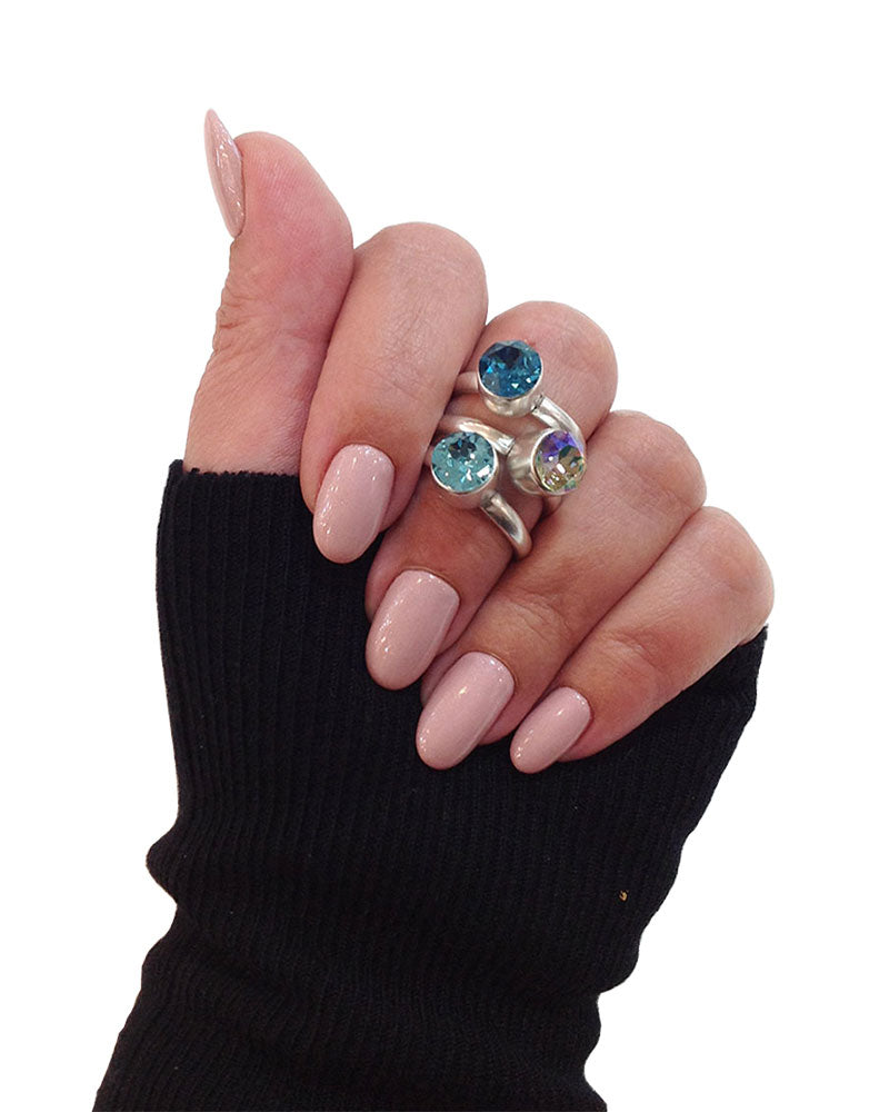 CRYSTAL SILVER RING