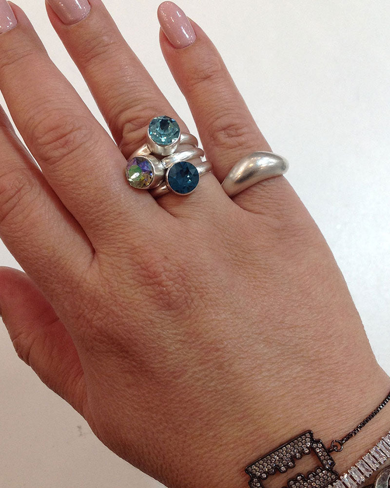 CRYSTAL SILVER RING