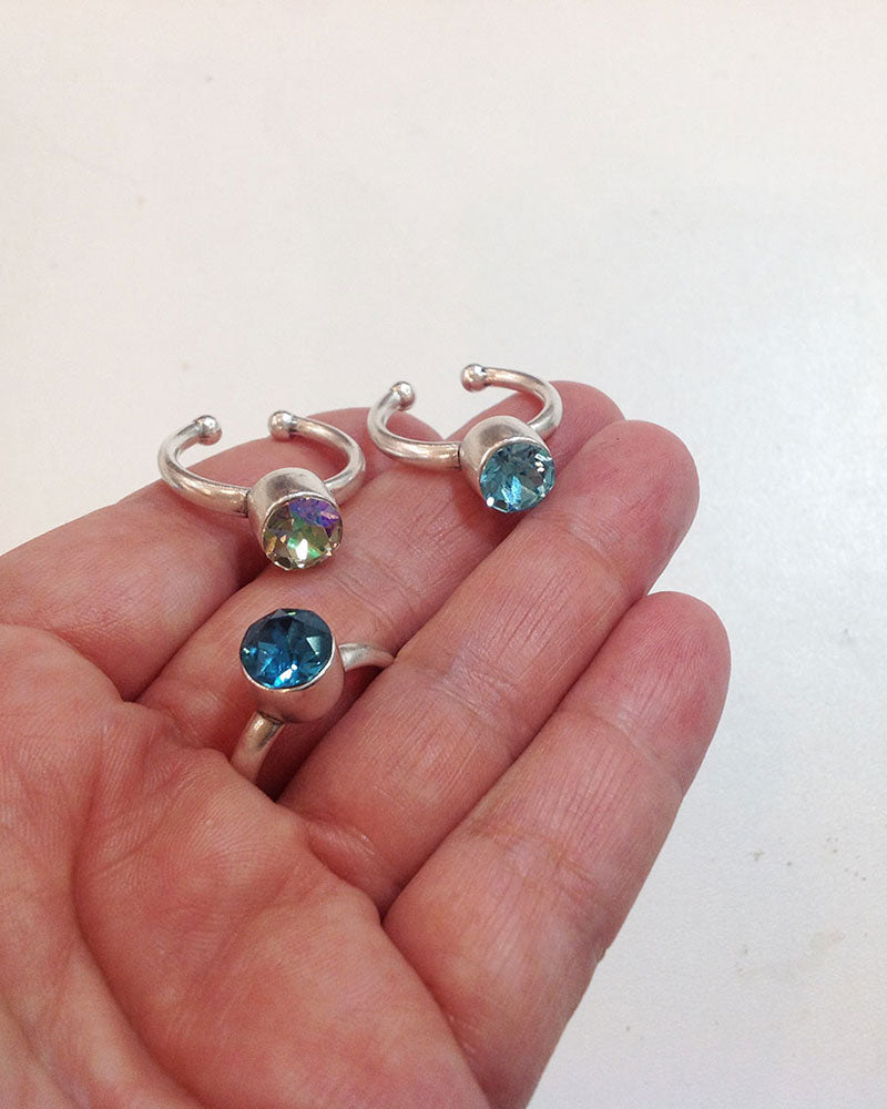 CRYSTAL SILVER RING