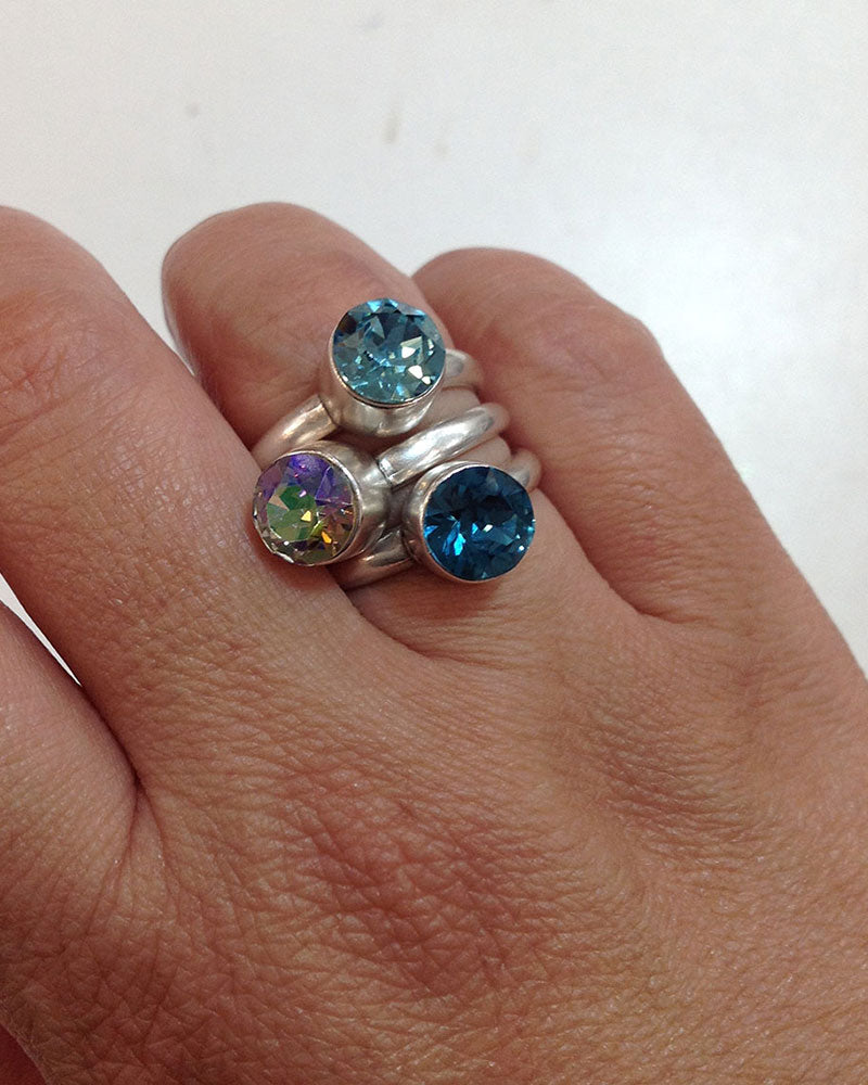 CRYSTAL SILVER RING