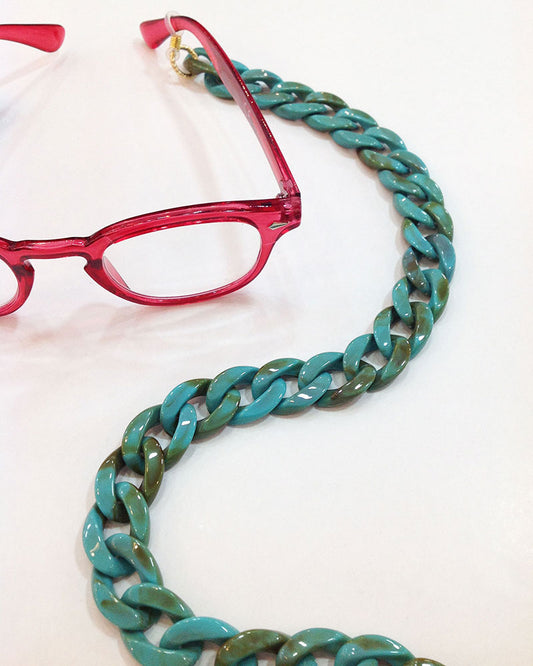 TURQUOISE ACRYLIC GLASSES CHAIN